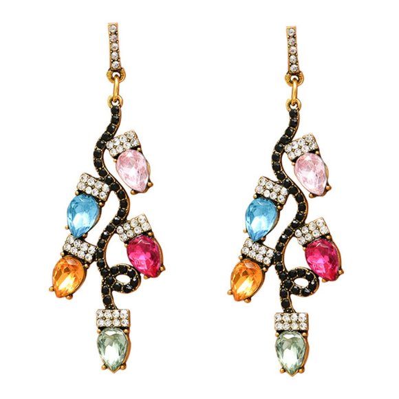 Holiday Earrings New Multicolor Dangling Retro Christmas Lights 5 Star Rated - Picture 3 of 10